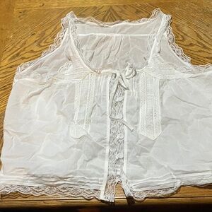 White eyelet lace tank